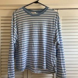 Monki Blue and White Striped Long Sleeve
